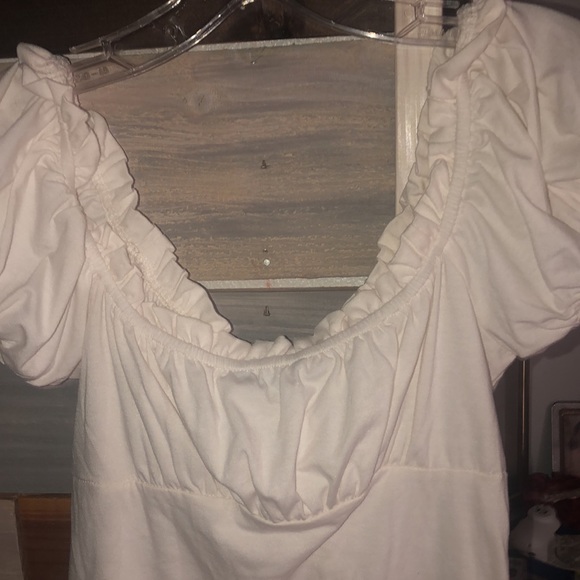 White Ruffel Shein Cropped Top - Picture 7 of 11